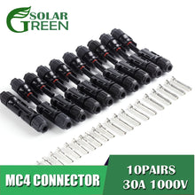 Load image into Gallery viewer, 10pairs x MC4 Connector male female 30A 50A 1000V MC4 Solar Panel branch series Connect Cable Power Plug 2.5/4/6mm2