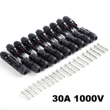 Load image into Gallery viewer, 10pairs x MC4 Connector male female 30A 50A 1000V MC4 Solar Panel branch series Connect Cable Power Plug 2.5/4/6mm2
