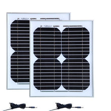 Load image into Gallery viewer, Panneaux Solaires 24v 20W Panneau Solaire 12v 10w 2Pcs Chargeur Solaire Solar Home System Street Light Fan Solar Phone Charger