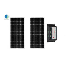 Load image into Gallery viewer, Kit Solar Panneau Solaire 100w 12v 2 Pcs Panneaux Solaire 24v  200w Solar Charge Controller 12v/24v 20A Camping Car Caravan Boat