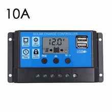 Load image into Gallery viewer, 12V 24V LCD Display Dual USB Solar Panel Charger Controller PWM Charge Regulator Automatic Recovery Type without Damaging 10-30A