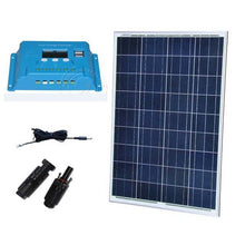 Load image into Gallery viewer, Solar Kit Solar  Panel 100w 12v Solar Charger Regulator 10A 12/24V LCD PWM PV Cable MC4 Connector Yacht Boat Marine RV Camp
